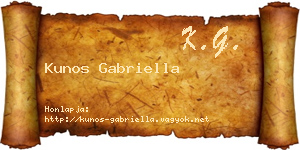 Kunos Gabriella névjegykártya